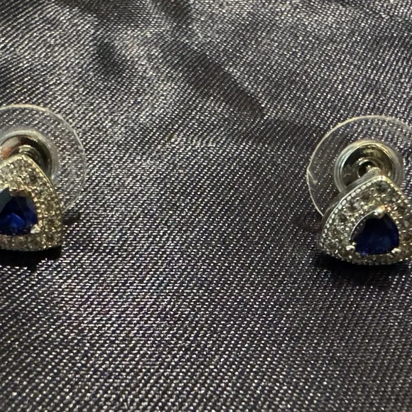 Stauer Sapphire & DiamondAura® Earrings & Necklace Set 18K Gold-Finished $590 💎 - Picture 3 of 5